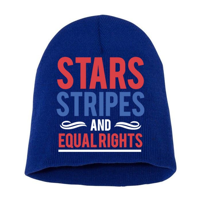 Stars Stripes And Equal Rights Pride Gift Short Acrylic Beanie