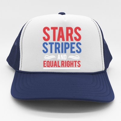 Stars Stripes And Equal Rights Pride Gift Trucker Hat