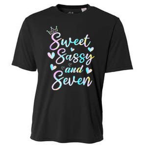 Sweet Sassy And Seven 7th Birthday 7 Years Old Princess Cooling Performance Crew T-Shirt