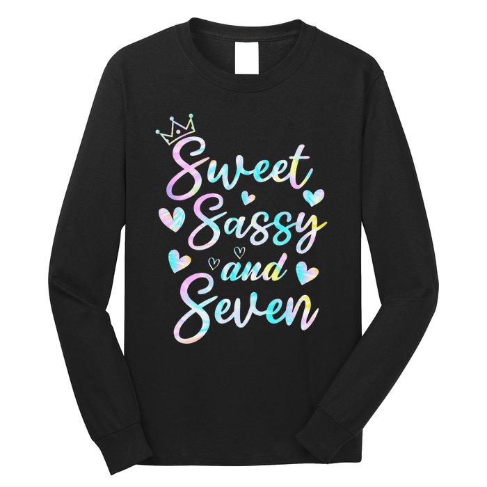 Sweet Sassy And Seven 7th Birthday 7 Years Old Princess Long Sleeve Shirt