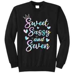 Sweet Sassy And Seven 7th Birthday 7 Years Old Princess Sweatshirt