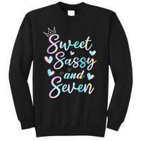 Sweet Sassy And Seven 7th Birthday 7 Years Old Princess Sweatshirt