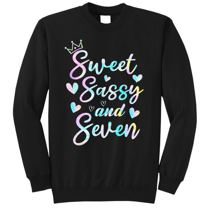 Sweet Sassy And Seven 7th Birthday 7 Years Old Princess Sweatshirt