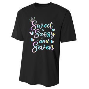 Sweet Sassy And Seven 7th Birthday 7 Years Old Princess Performance Sprint T-Shirt