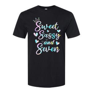 Sweet Sassy And Seven 7th Birthday 7 Years Old Princess Softstyle CVC T-Shirt