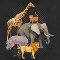 Safari Squad African Safari Animals Funny Zoo Animal Lovers 7 Panel Mesh Trucker Snapback Hat