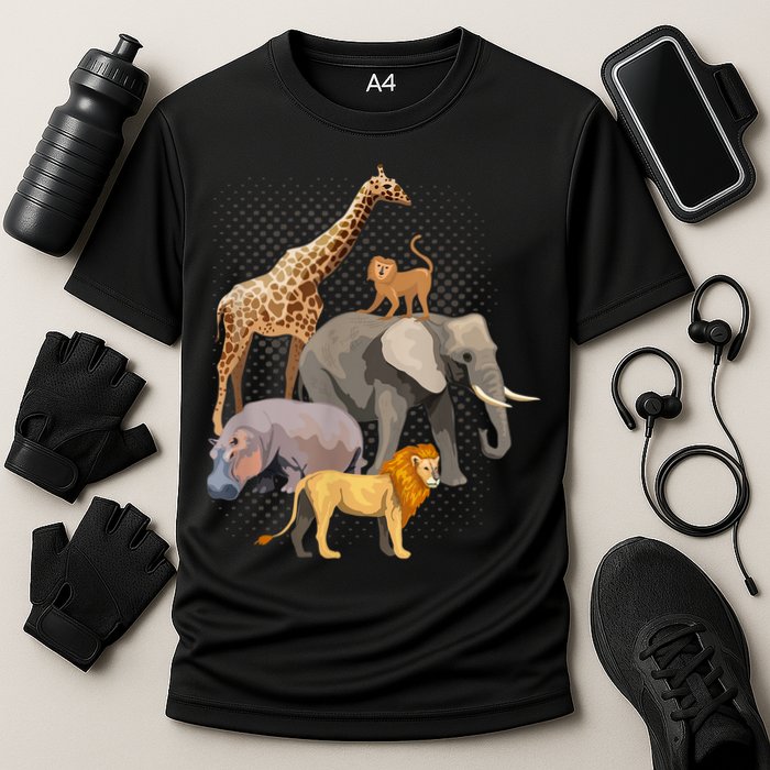 Safari Squad African Safari Animals Funny Zoo Animal Lovers Cooling Performance Crew T-Shirt