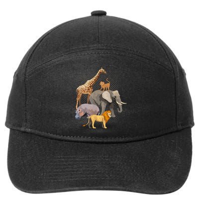Safari Squad African Safari Animals Funny Zoo Animal Lovers 7-Panel Snapback Hat