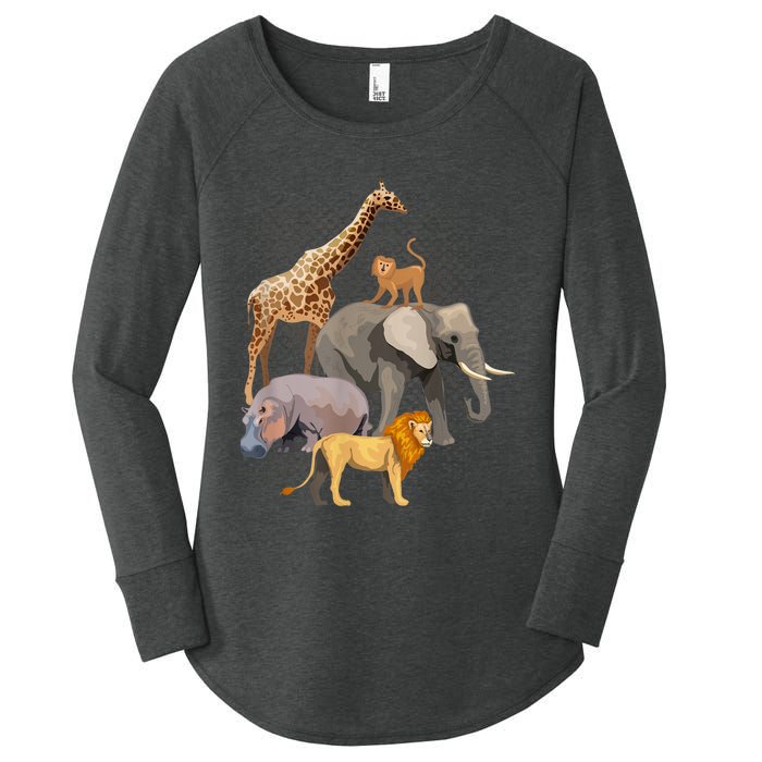 Safari Squad African Safari Animals Funny Zoo Animal Lovers Women's Perfect Tri Tunic Long Sleeve Shirt