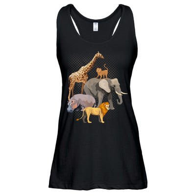 Safari Squad African Safari Animals Funny Zoo Animal Lovers Ladies Essential Flowy Tank