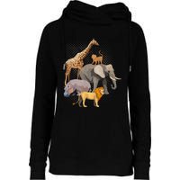 Safari Squad African Safari Animals Funny Zoo Animal Lovers Womens Funnel Neck Pullover Hood