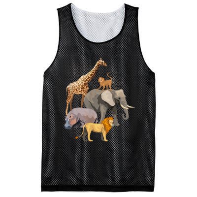 Safari Squad African Safari Animals Funny Zoo Animal Lovers Mesh Reversible Basketball Jersey Tank