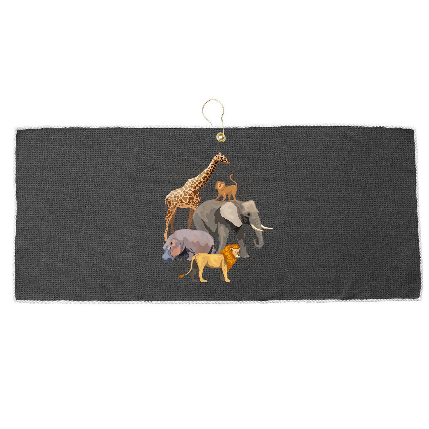 Safari Squad African Safari Animals Funny Zoo Animal Lovers Large Microfiber Waffle Golf Towel