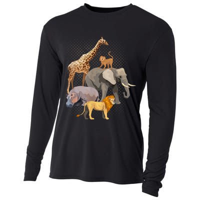 Safari Squad African Safari Animals Funny Zoo Animal Lovers Cooling Performance Long Sleeve Crew