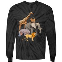 Safari Squad African Safari Animals Funny Zoo Animal Lovers Tie-Dye Long Sleeve Shirt