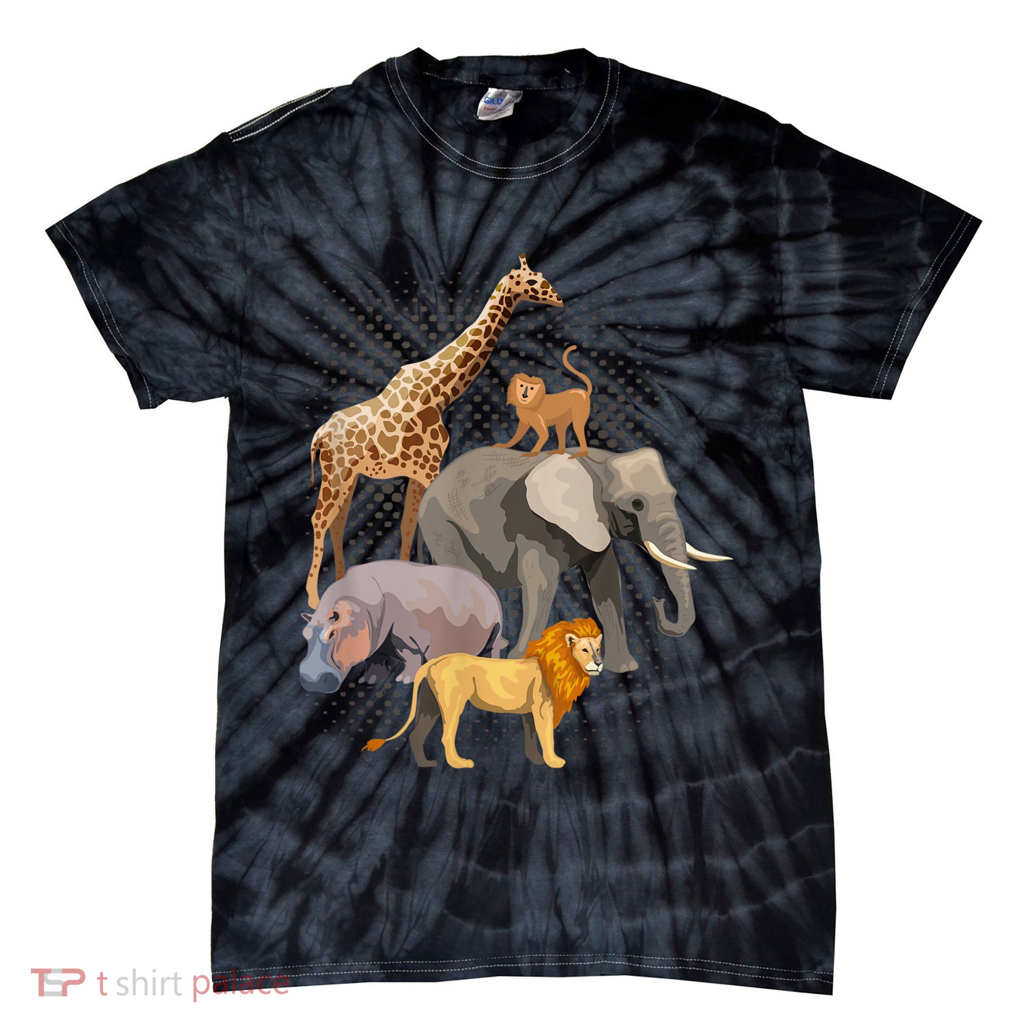 Safari Squad African Safari Animals Funny Zoo Animal Lovers Tie-Dye T-Shirt
