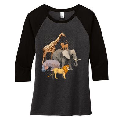 Safari Squad African Safari Animals Funny Zoo Animal Lovers Women's Tri-Blend 3/4-Sleeve Raglan Shirt