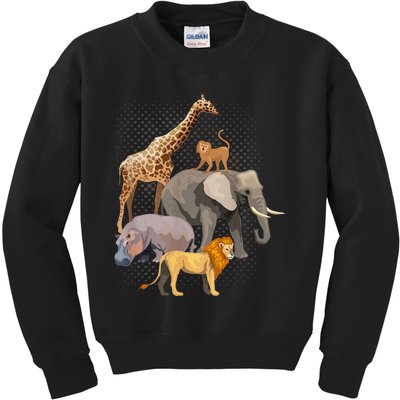 Safari Squad African Safari Animals Funny Zoo Animal Lovers Kids Sweatshirt