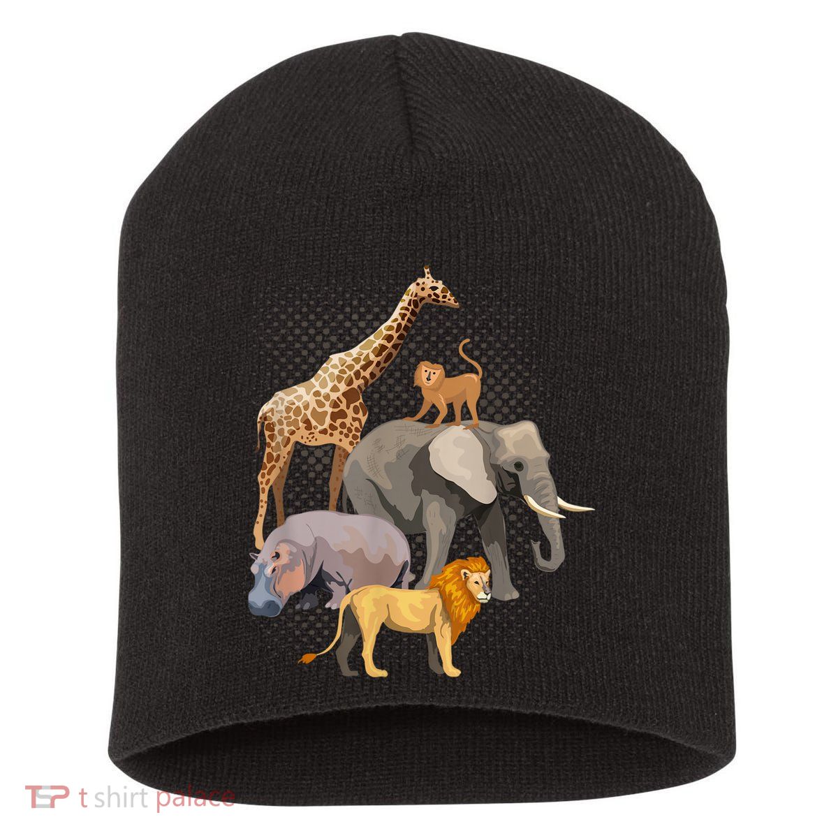 Safari Squad African Safari Animals Funny Zoo Animal Lovers Short Acrylic Beanie