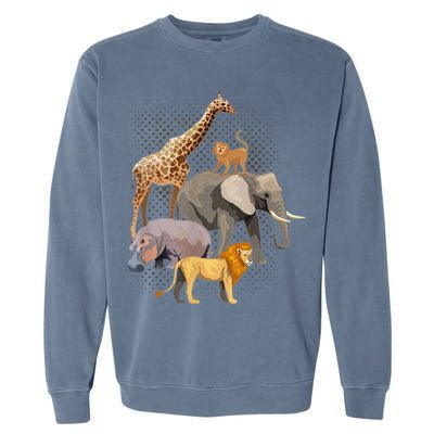 Safari Squad African Safari Animals Funny Zoo Animal Lovers Garment-Dyed Sweatshirt
