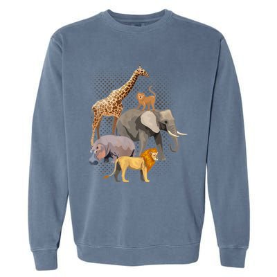 Safari Squad African Safari Animals Funny Zoo Animal Lovers Garment-Dyed Sweatshirt