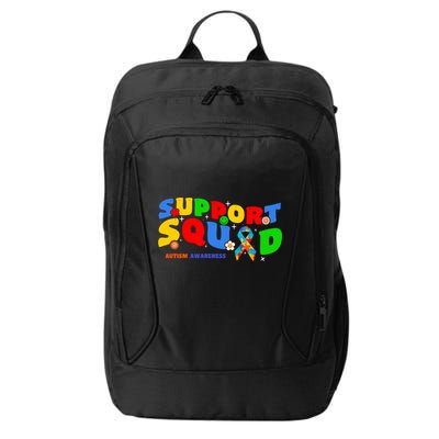 Support Squad Autism Awareness Ribbon Family Cute Gift City Backpack