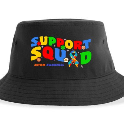 Support Squad Autism Awareness Ribbon Family Cute Gift Sustainable Bucket Hat