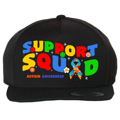 Support Squad Autism Awareness Ribbon Family Cute Gift Wool Snapback Cap