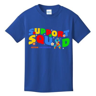 Support Squad Autism Awareness Ribbon Family Cute Gift Kids T-Shirt