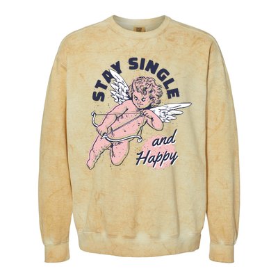 Stay Single And Happy Anti Valentines Day Cupid Colorblast Crewneck Sweatshirt