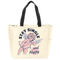 Stay Single And Happy Anti Valentines Day Cupid Zip Tote Bag