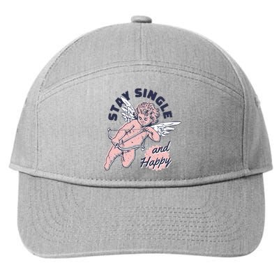 Stay Single And Happy Anti Valentines Day Cupid 7-Panel Snapback Hat