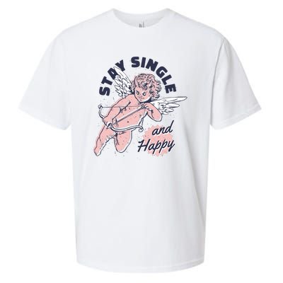 Stay Single And Happy Anti Valentines Day Cupid Sueded Cloud Jersey T-Shirt