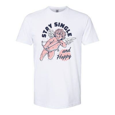 Stay Single And Happy Anti Valentines Day Cupid Softstyle® CVC T-Shirt