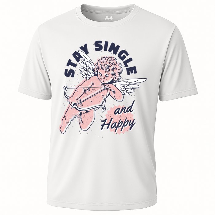 Stay Single And Happy Anti Valentines Day Cupid Cooling Performance Crew T-Shirt