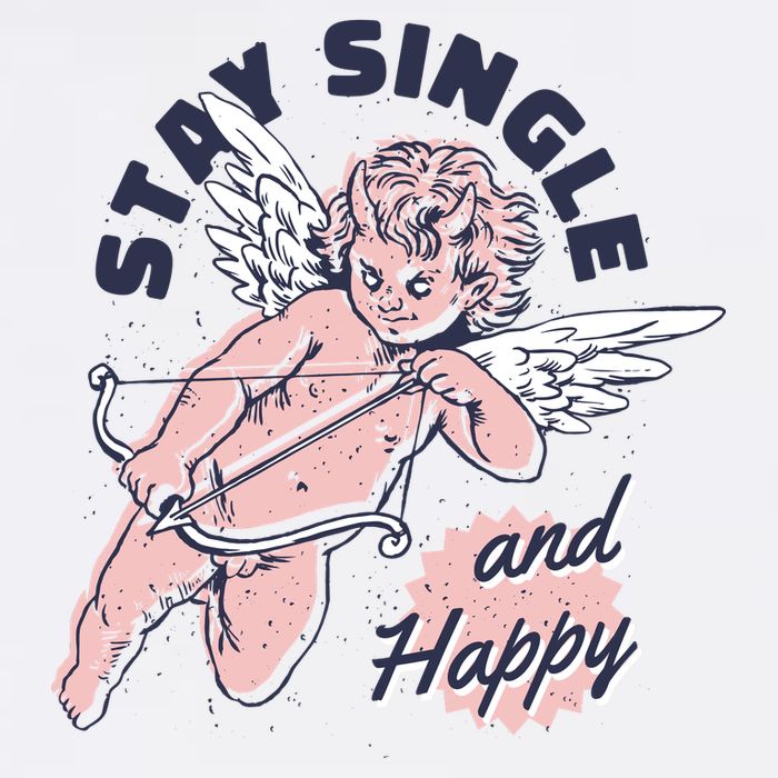 Stay Single And Happy Anti Valentines Day Cupid Long Sleeve Shirt