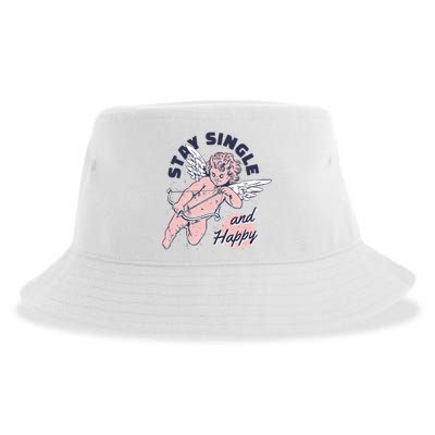 Stay Single And Happy Anti Valentines Day Cupid Sustainable Bucket Hat