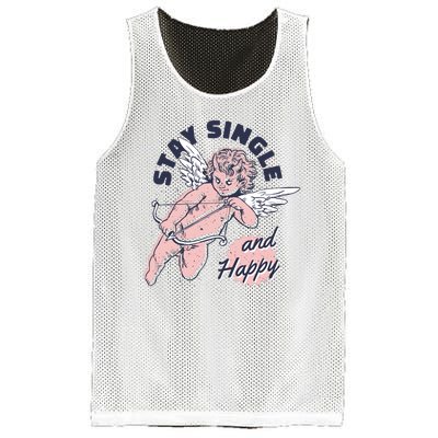 Stay Single And Happy Anti Valentines Day Cupid Mesh Reversible Basketball Jersey Tank