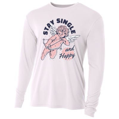 Stay Single And Happy Anti Valentines Day Cupid Cooling Performance Long Sleeve Crew