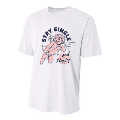 Stay Single And Happy Anti Valentines Day Cupid Youth Performance Sprint T-Shirt
