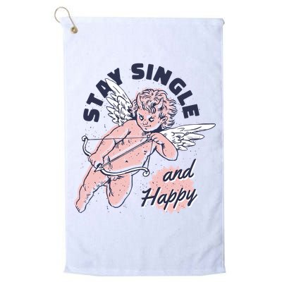 Stay Single And Happy Anti Valentines Day Cupid Golf Towel