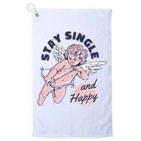 Stay Single And Happy Anti Valentines Day Cupid Golf Towel