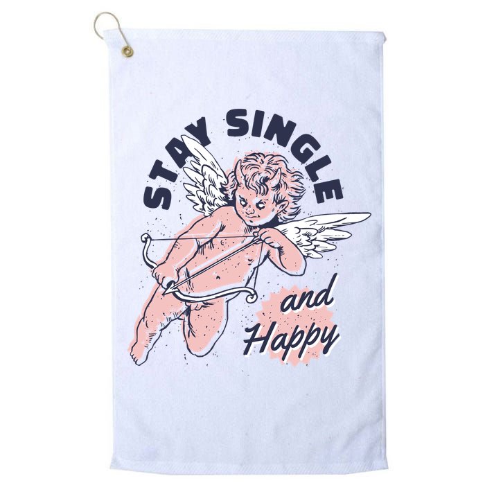 Stay Single And Happy Anti Valentines Day Cupid Golf Towel