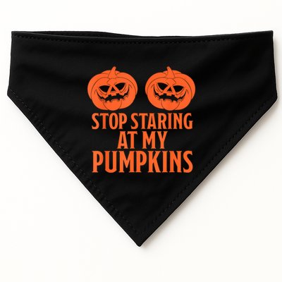 Stop Staring At My Pumpkins Halloween 2024 USA-Made Doggie Bandana