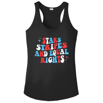 Stars Stripes And Equal Rights 4th Of July Wo's Rights Ladies PosiCharge Competitor Racerback Tank