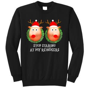 Stop Staring At My Reindeers Boobs Ugly Gag Xmas Sweater Sweatshirt