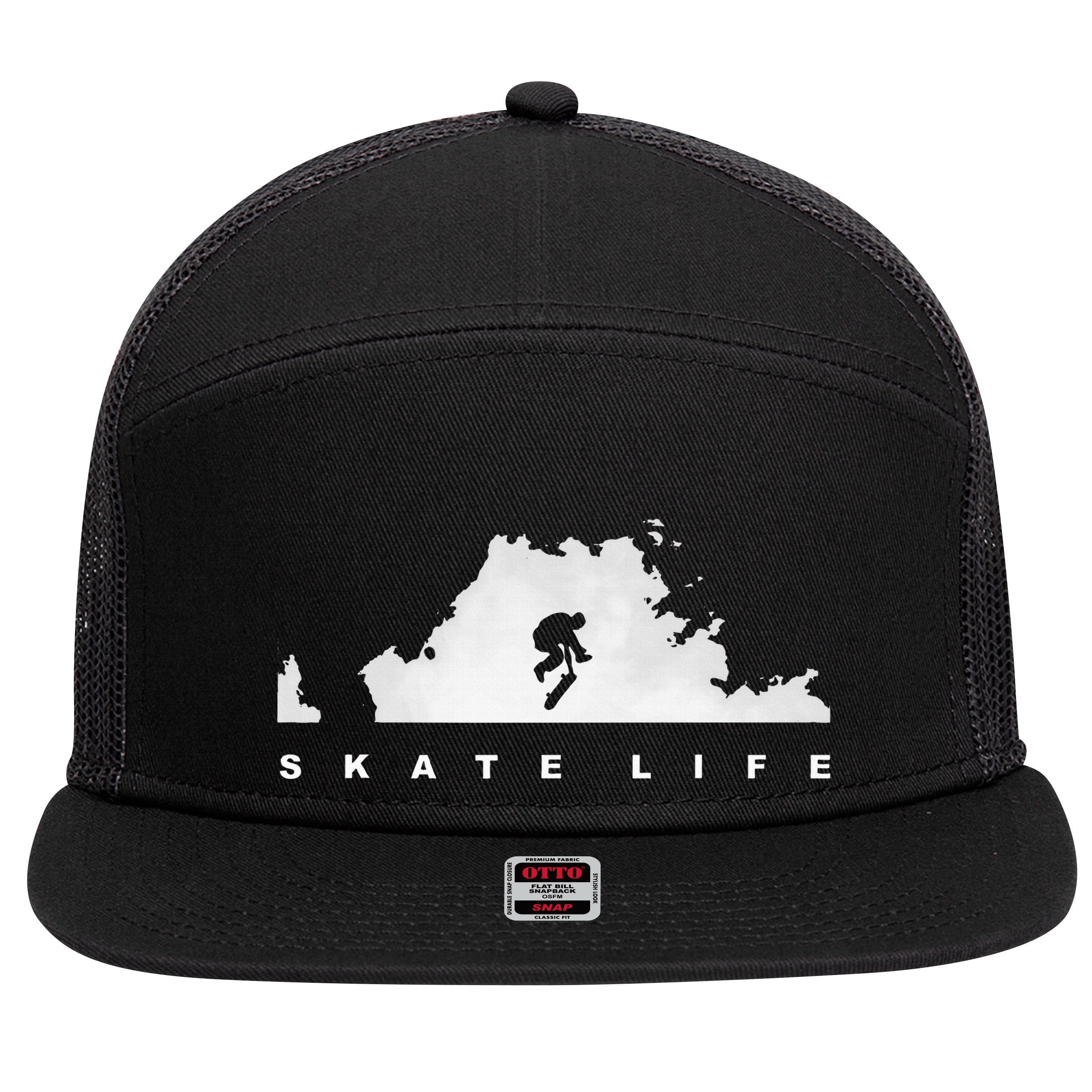 Skateboarding Skateboard Apparel Skateboarder Skateboard 7 Panel Mesh Trucker Snapback Hat