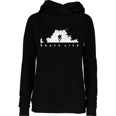 Skateboarding Skateboard Apparel Skateboarder Skateboard Womens Funnel Neck Pullover Hood