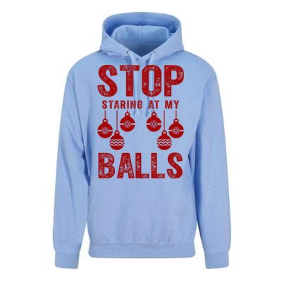 Stop Staring At My Balls Funny Xmas Christmas Ornaments Unisex Surf Hoodie