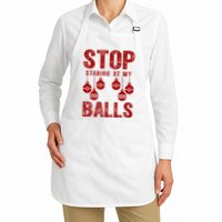 Stop Staring At My Balls Funny Xmas Christmas Ornaments Apron